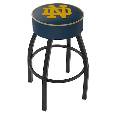 Holland Bar Stool Co 30" 4" Notre Dame (ND) Cushion Seat, Blk Wrinkle Base Swivel Bar Stool L8B130ND-ND